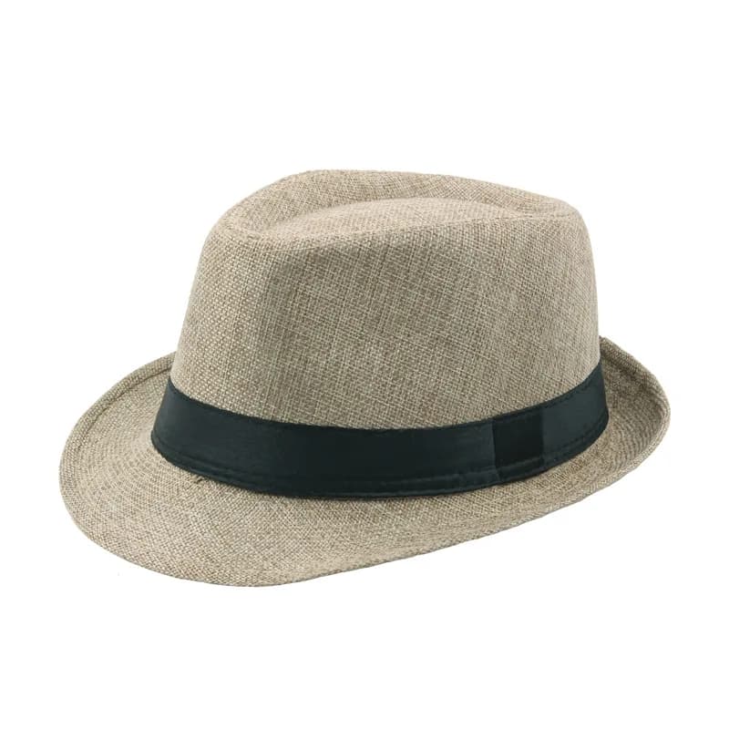 Chapeau de paille à large bord pour hommes et femmes, Fedoras d'été de couleur unie, casquette de so