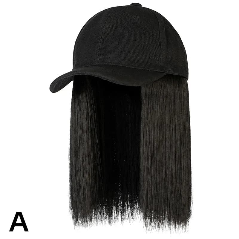 Casquette de Baseball avec Perruque Bob pour Femme, Chapeau de Cheveux à la Mode, Extensions Réglabl