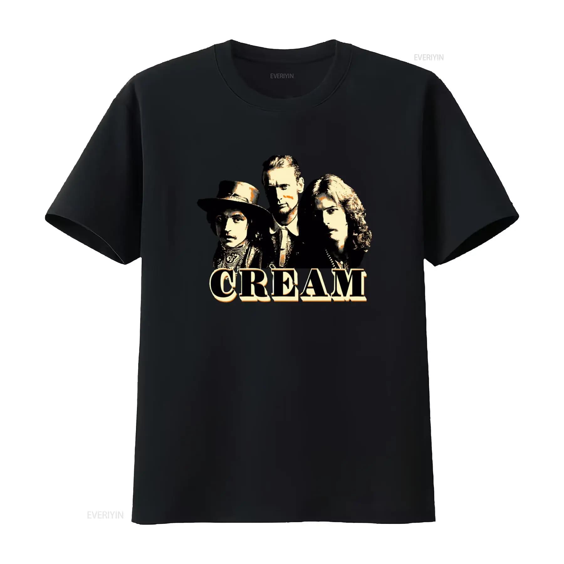 T-shirt hommage au groupe Cream avec Jack Bruce et Eric Clapton, design 1966 1968, streetwear vintag