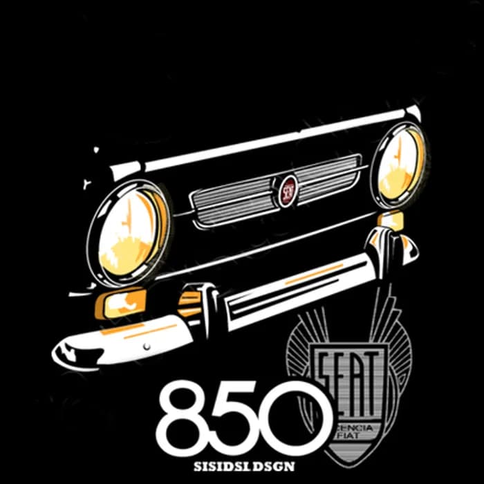 T-shirt Vintage Classique Espagne Voiture 850 Face Avant - Grande Vente Nouveau t-shirt à manches co