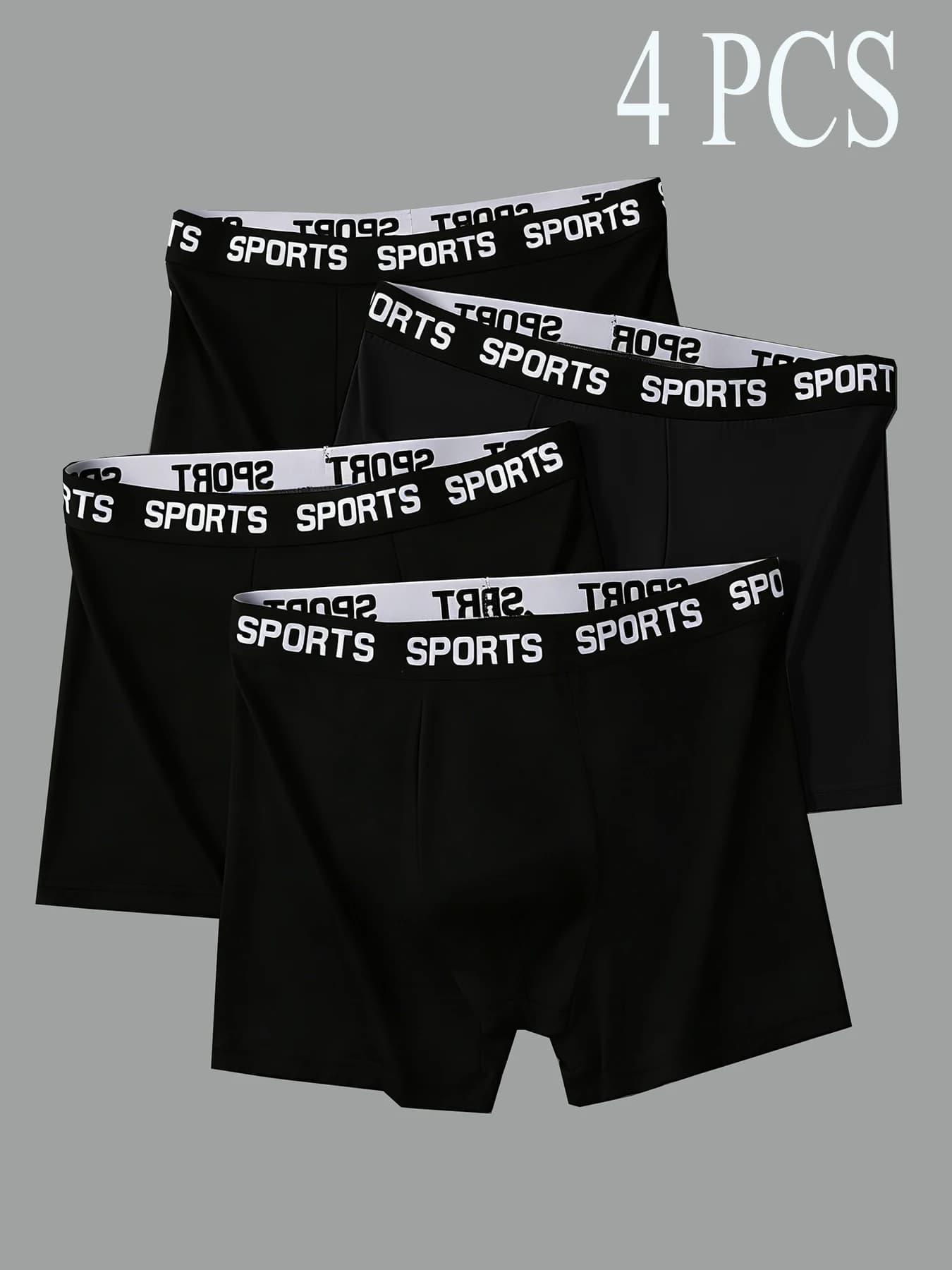 Lot de 4 Caleçons Boxers Noirs Confortables et Respirants pour Hommes – Idéal Sport, Quotidien et Dé