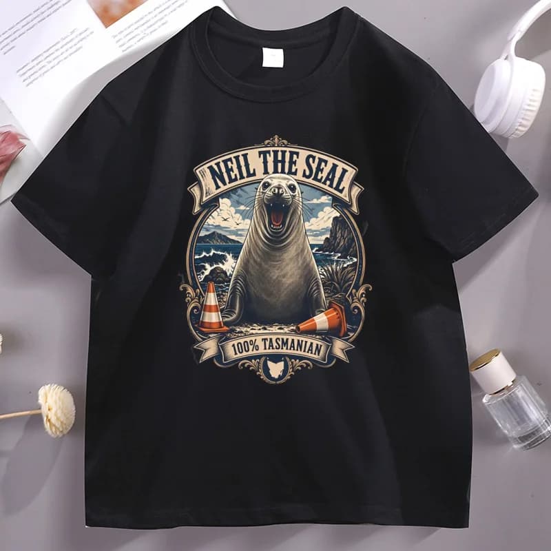T-Shirt Vintage Neil The Seal Become Ungovernable pour hommes et femmes, T-Shirts humoristiques avec