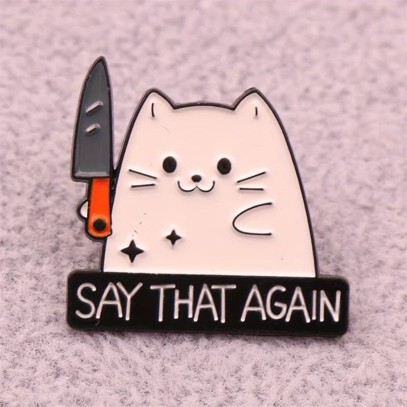 Broche de chaton de couteau mignon, insigne unique, accessoire cadeau