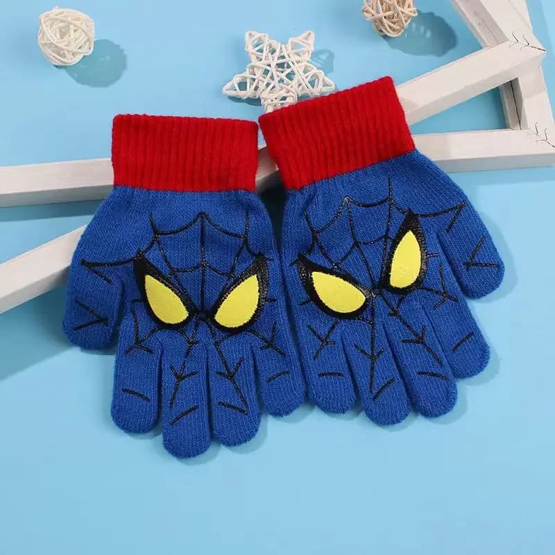 Gants tricotés chauds d'hiver à motif d'araignée, gants souples et extensibles à doigts entiers pour