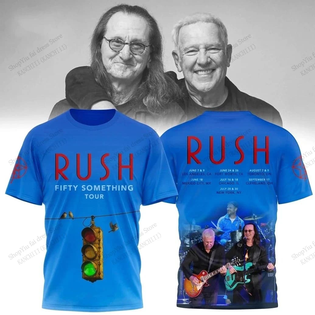 T-shirt 2026 nouveau groupe de Rock Rush Tour impression 3D T-shirt hommes femmes mode Hip Hop T-shi
