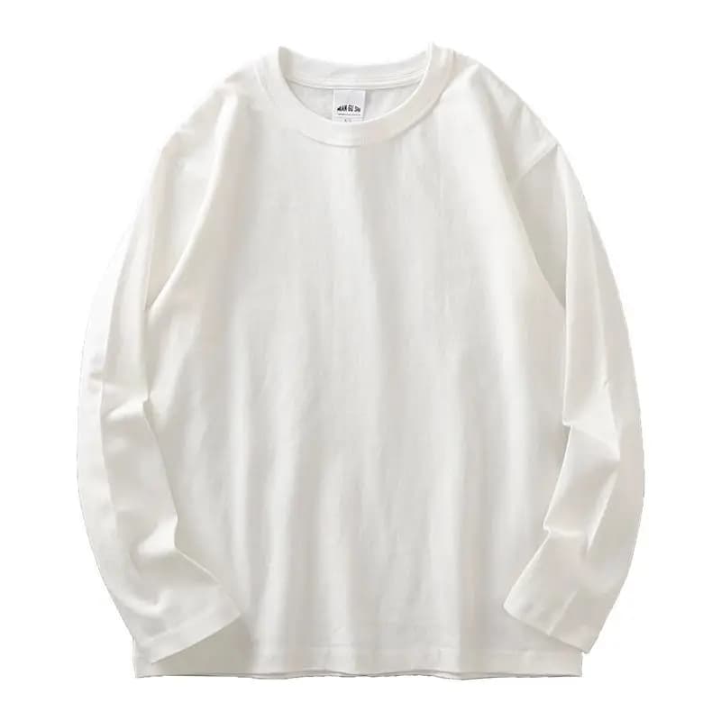 T-shirt à manches longues et bouche plate pour hommes et femmes, en pur coton, robuste, poignets dro