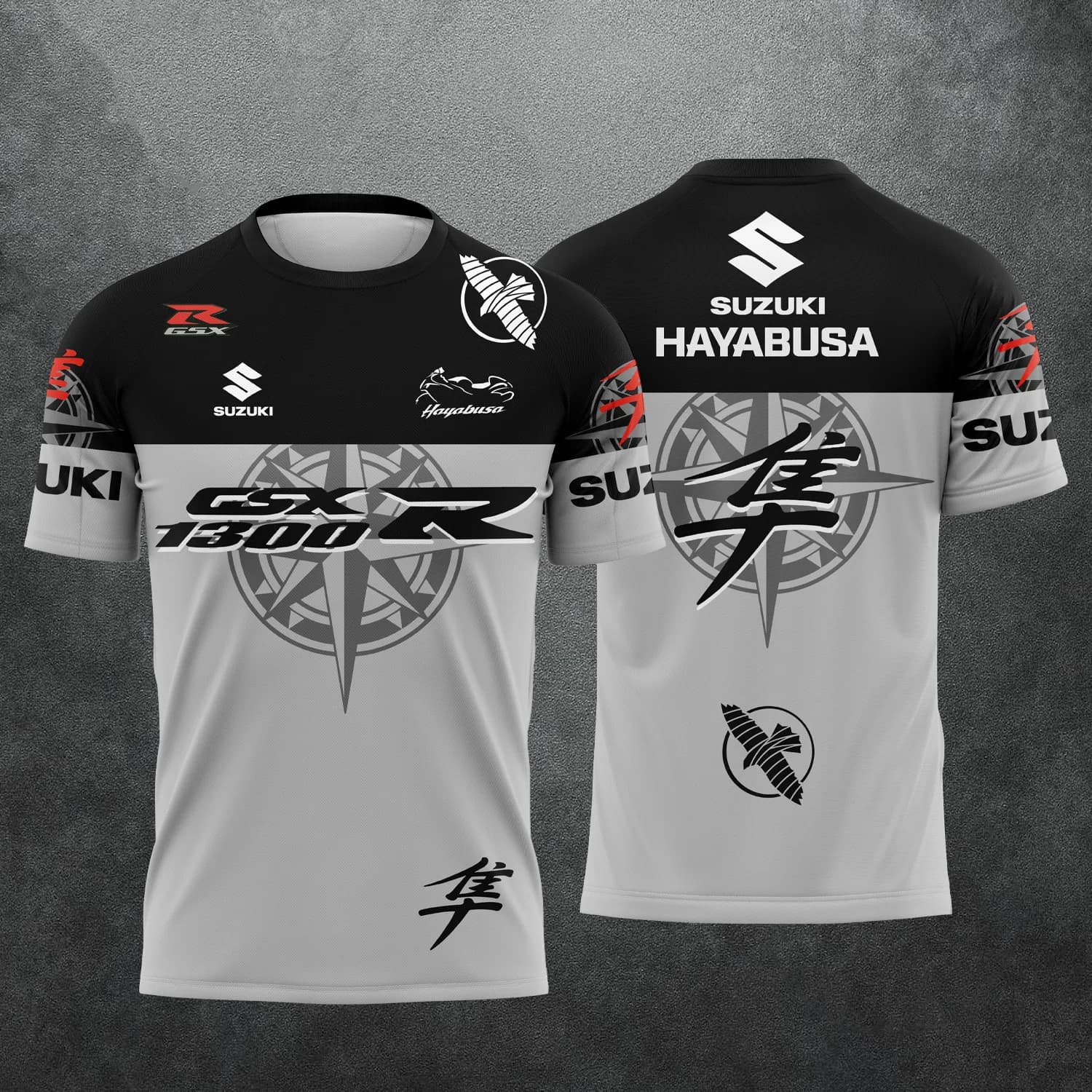T-shirt à manches courtes pour hommes et femmes, avec logo de l'équipe de moto Suzuki Hayabusa, pour