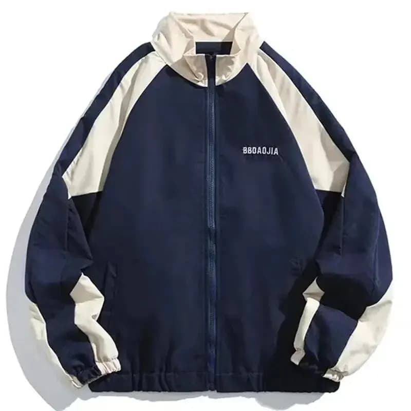Veste d'Université pour Homme et Femme, Coupe-Vent de Style Hip Hop, Patchwork, Mode Printemps-Autom