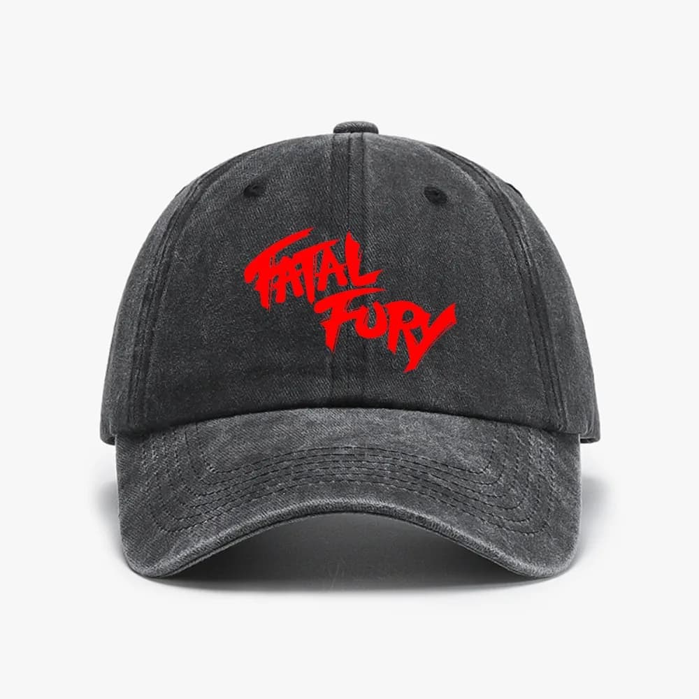 Casquette de baseball FURY FATAL Hat The King of Fighters, style vintage, en denim délavé, unisexe, 