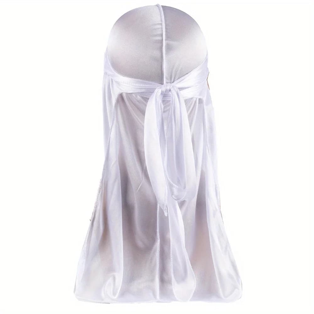 Bonnet Durag en soie pour hommes, Bandana soyeux Du Rag Doo Rag, casquette à longue queue ondulée