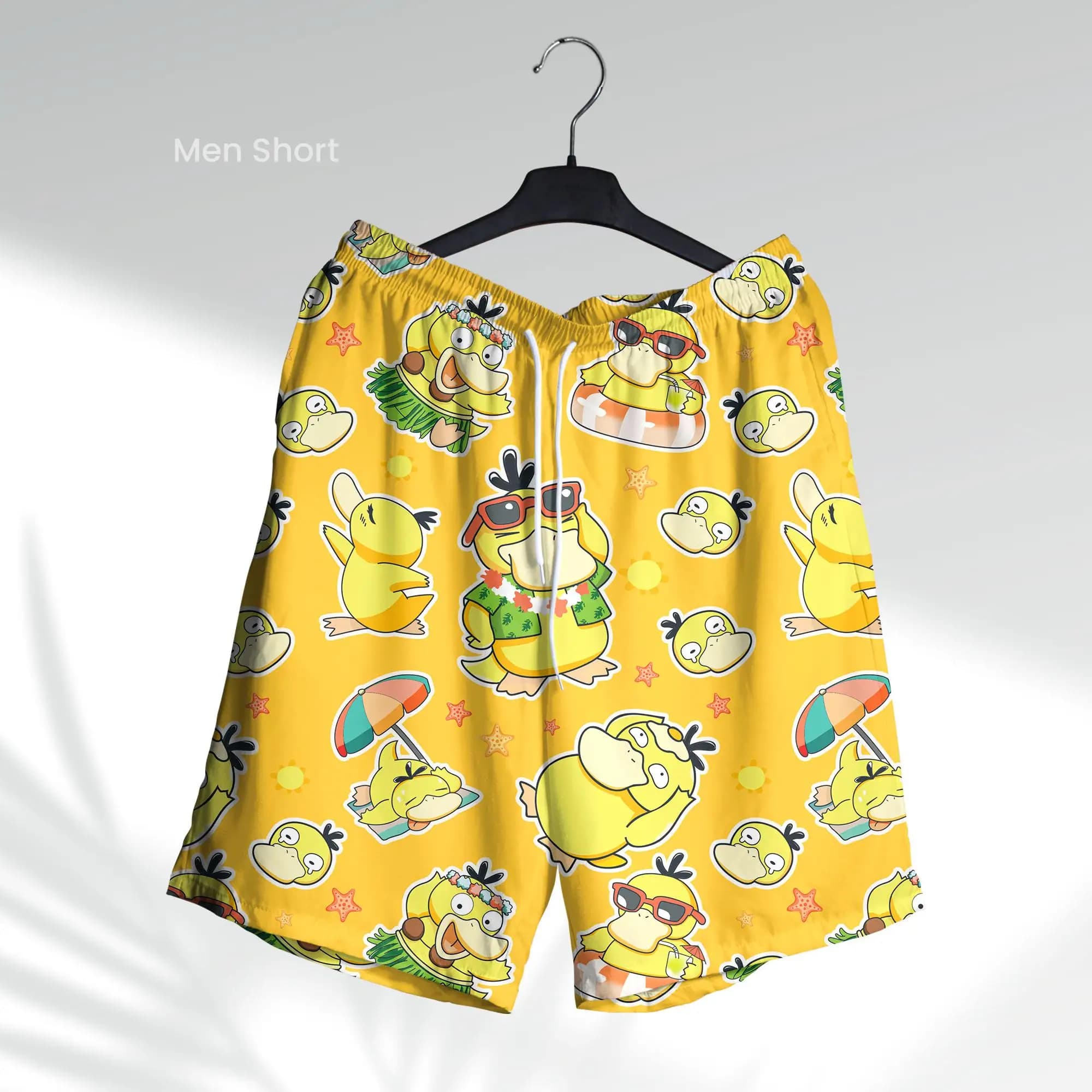 T-shirt graphique Pokémon, chemise hawaïenne à motif canard, T-shirt d'été décontracté pour hommes,