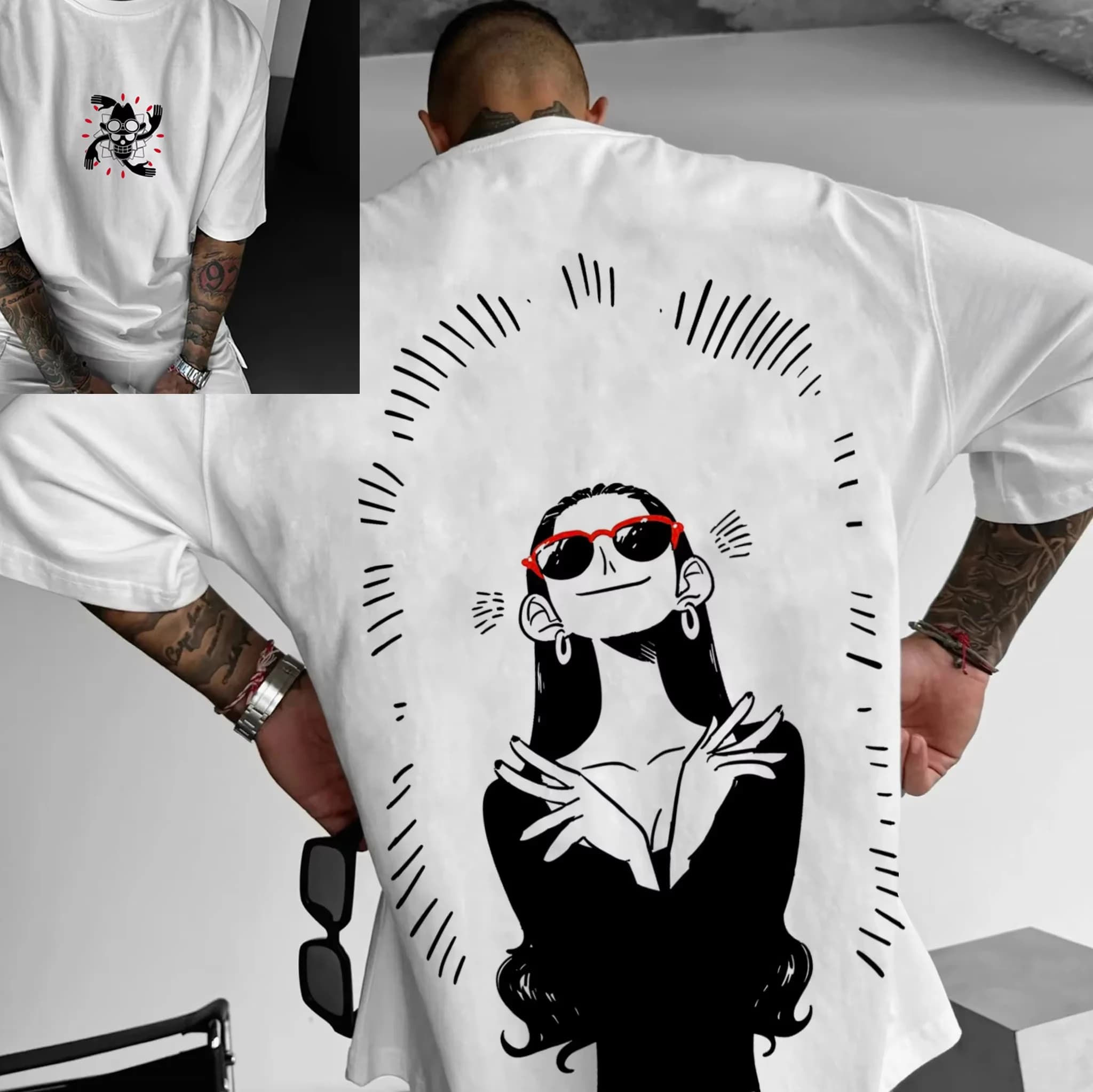 T-shirt imprimé One Piece Anime Nico Robin pour hommes et femmes, T-shirt de sport pour hommes, T-sh