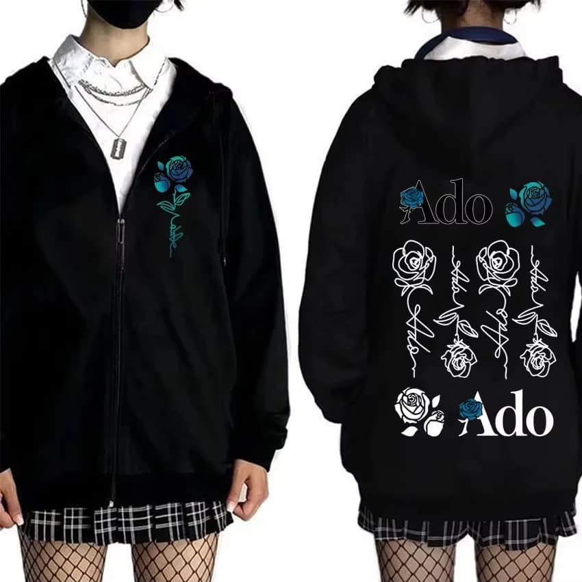 Ado World Tour 2025 Hibana sweat à capuche avec fermeture éclair hommes femmes vêtements mode Style