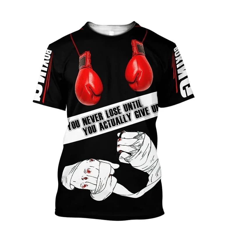 T-shirt graphique d'entraînement de boxe pour hommes, t-shirt de boxeur Tough Guy, vêtements unisexe