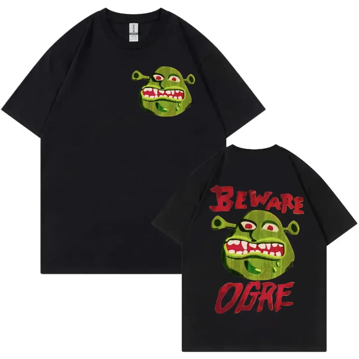 T-shirt classique à manches courtes surdimensionné avec impression graphique du film d'animation Shr