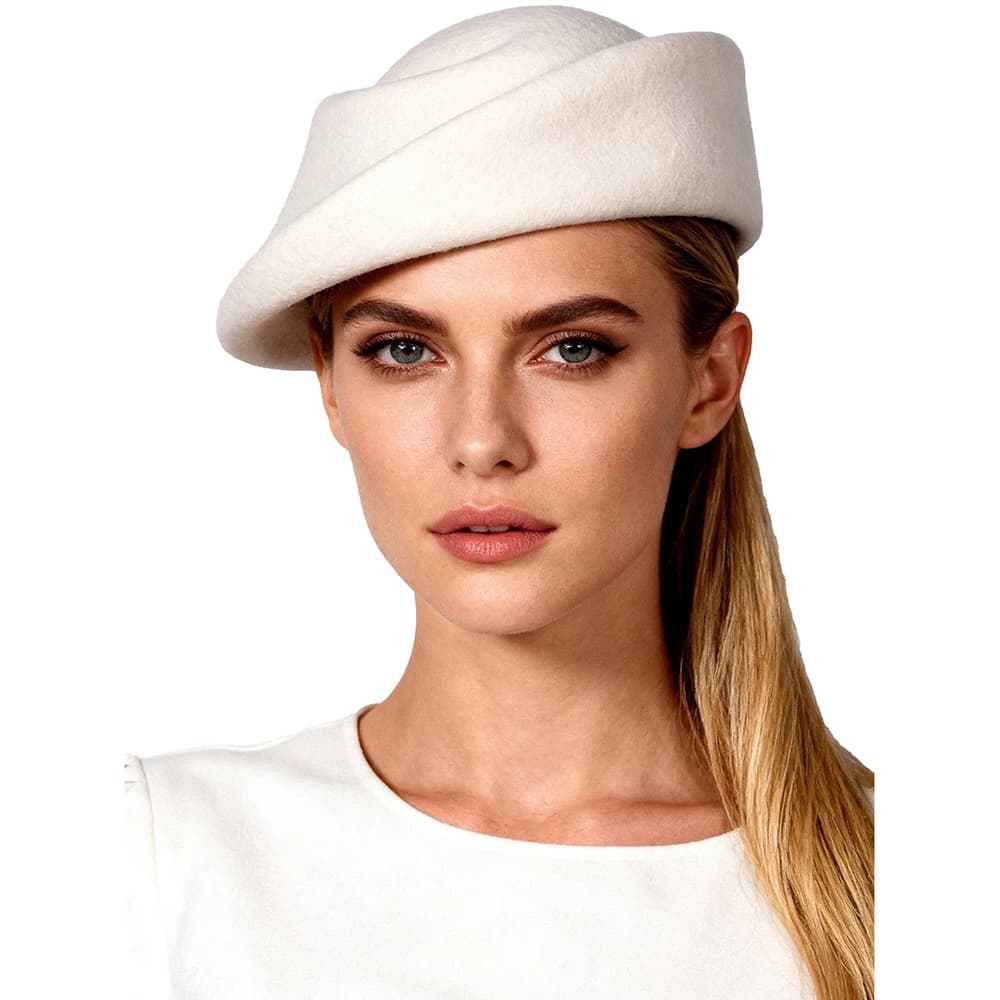 Chapeau en laine blanc et violet de marque de luxe FS, élégant chapeau d'église pour femmes, chapeau