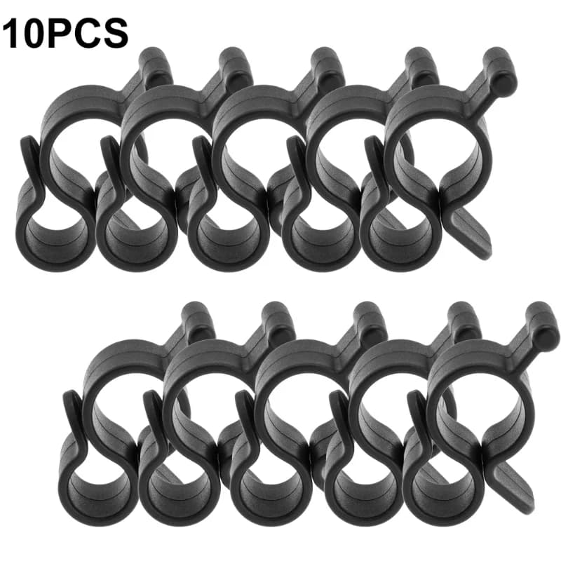 10 pièces Camping auvent crochets Clips RV tente cintres lumière cintre noir en plastique corde pinc