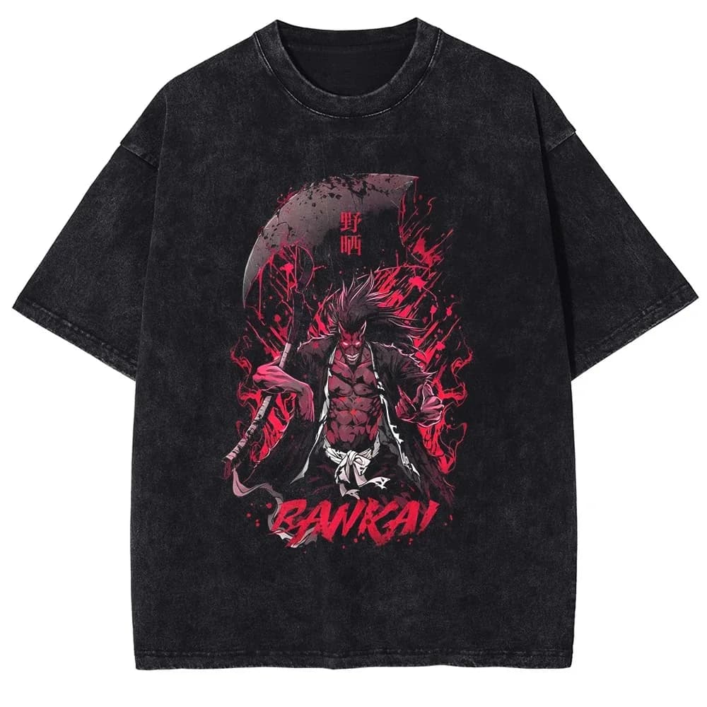 Japon classique Anime BLEACH Zaraki Kenpachi imprimé T-shirt hommes femmes t-shirts occasionnels Sty