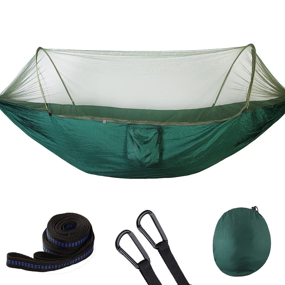 Hamac moustiquaire de camping en tissu parachute, ouverture rapide automatique, léger, pour dormir e