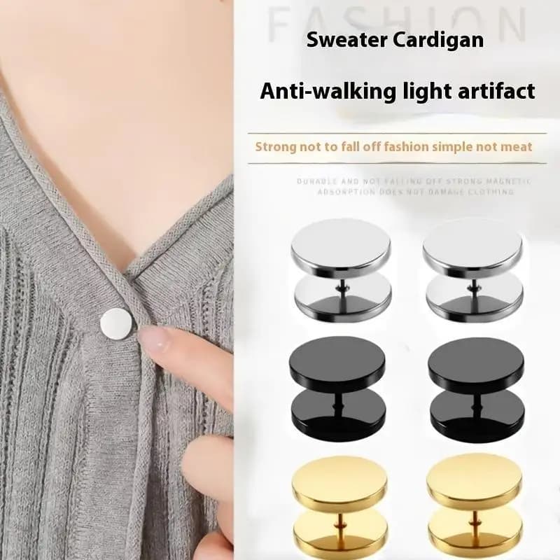 Boutons magnétiques anti-exposition (4 pièces) – Sans couture, sans dommage pour le tissu, forte ads