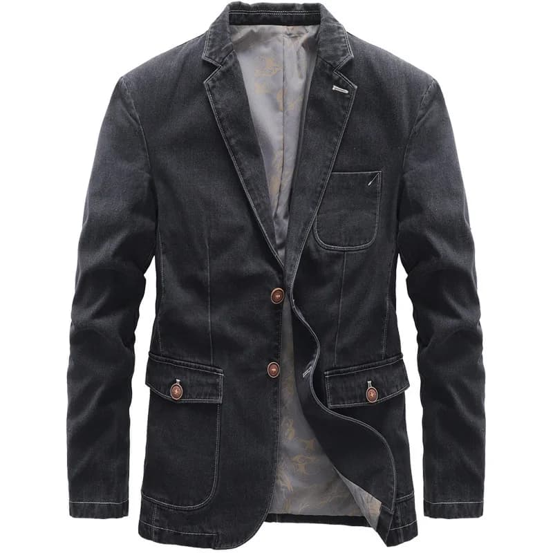 Veste en jean rétro à revers classique pour hommes, vêtements masculins confortables et respirants, 