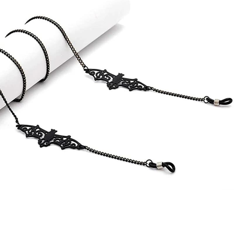 Sangles de lunettes, perles de chauve-souris, chaîne à maillons, chaînes creuses, lunettes de soleil