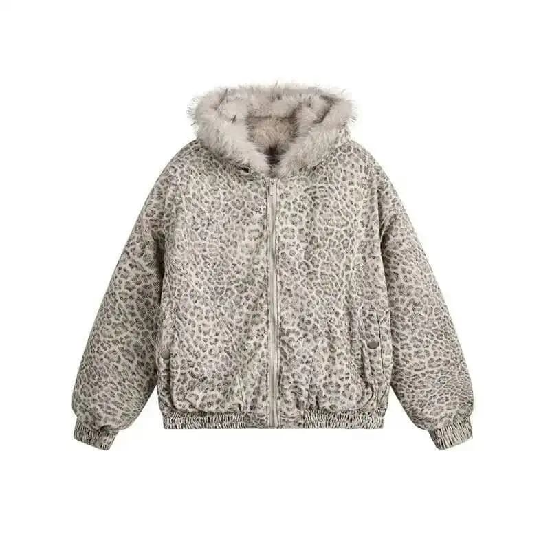 PFHQ-Veste à capuche Smile pour hommes, conception de niche, imprimé léopard, optique en fourrure, c