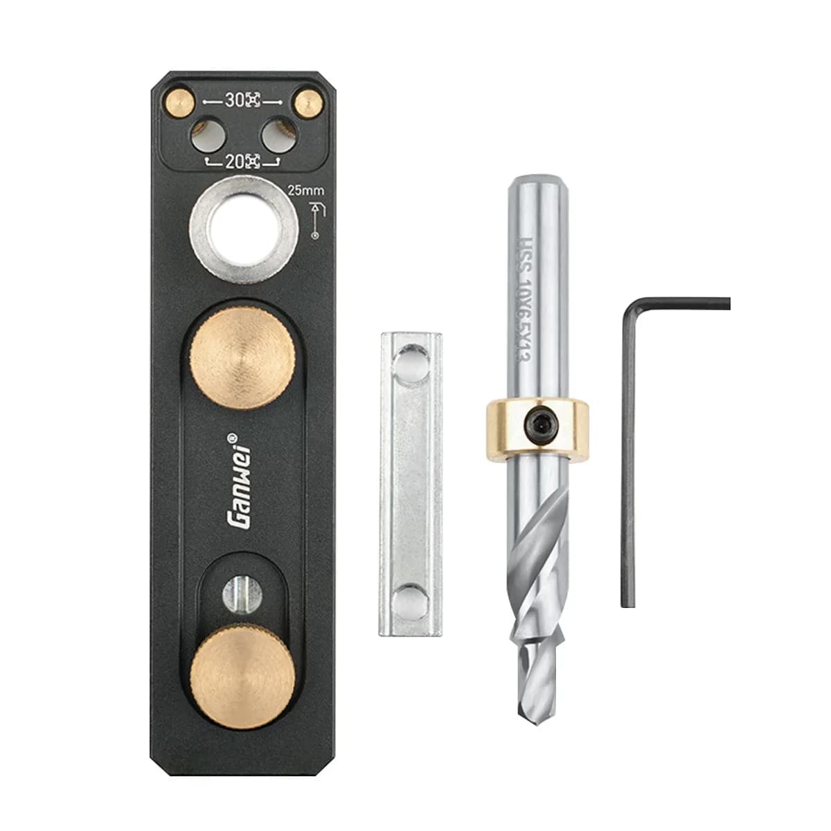 Guide de perçage à rail en aluminium avec glissières et perceuse étagée à seau M10, perforateur vert