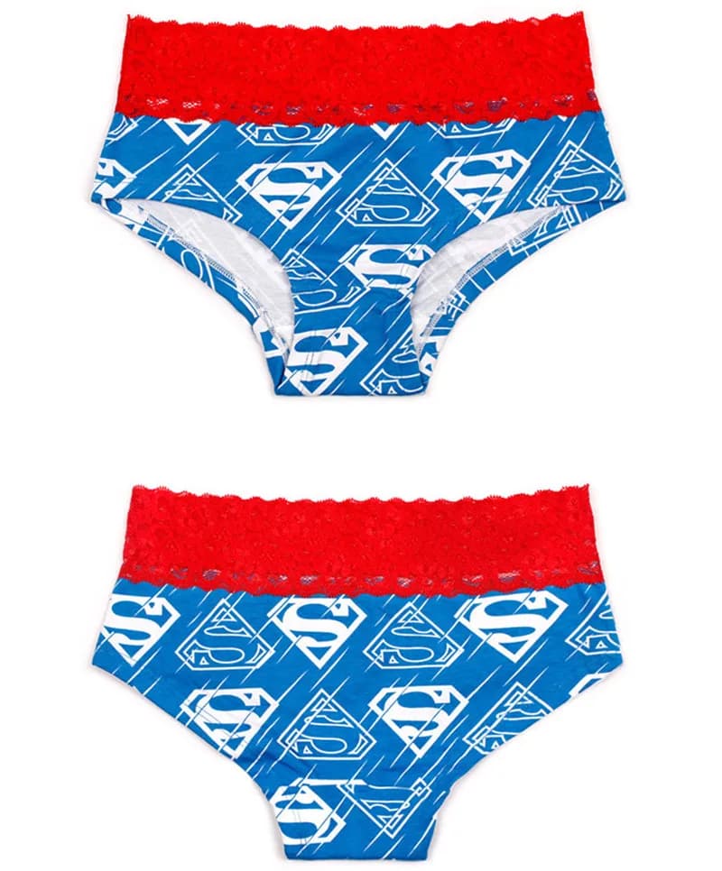 Anime Sexy amoureux hommes femmes super-héros dessin animé sous-vêtements élastiques imprimé dentell