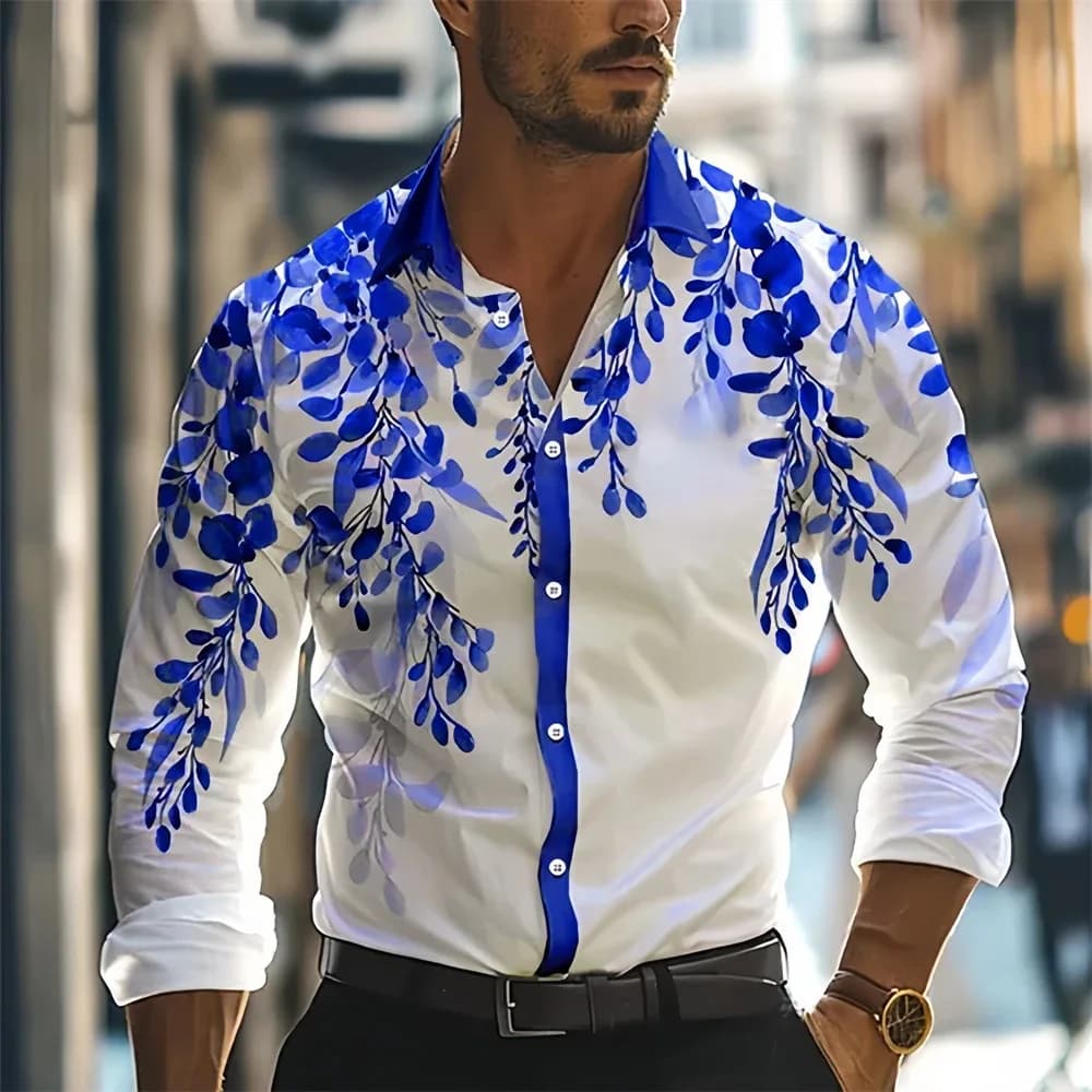 Nouvelles Chemises Homme 2026 Décontractées Chic à Manches Longues Imprimé 3D Tendance Streetwear po