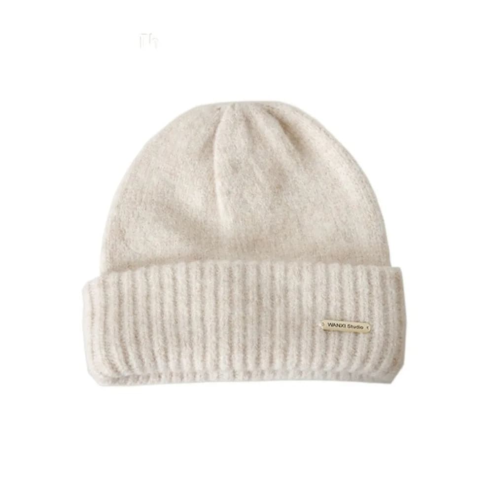 Casquette chaude mignonne, chapeau tricoté en laine, couleur unie, bonnet de bassin en Crochet, bonn