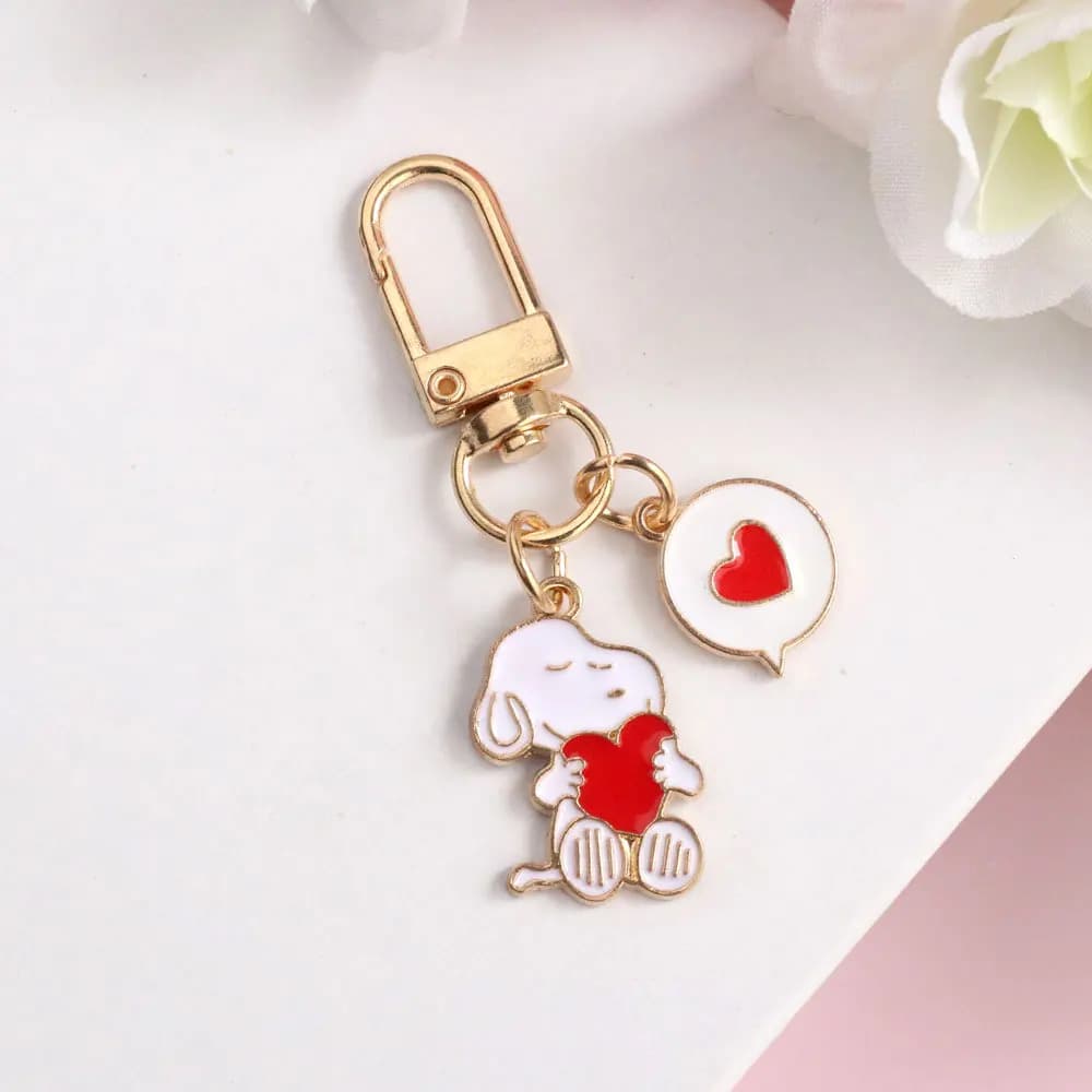 Snoopy animation peripherals keychain ladies exquisite couple gift school bag key chains commemorati