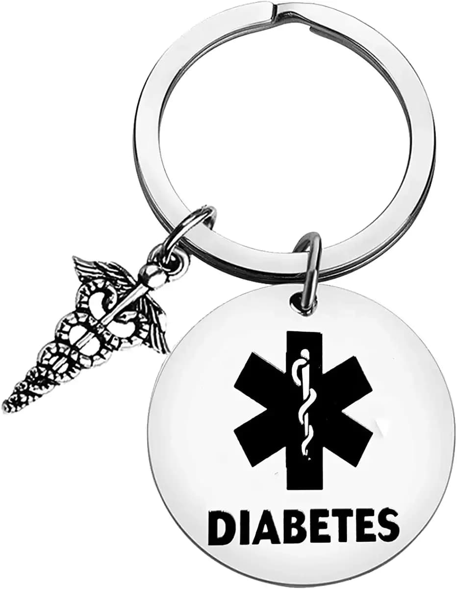 Porte-clés médical pour diabétique SACTAG, symbole de santé, signe, clé d'urgence, JOMedical SACTag
