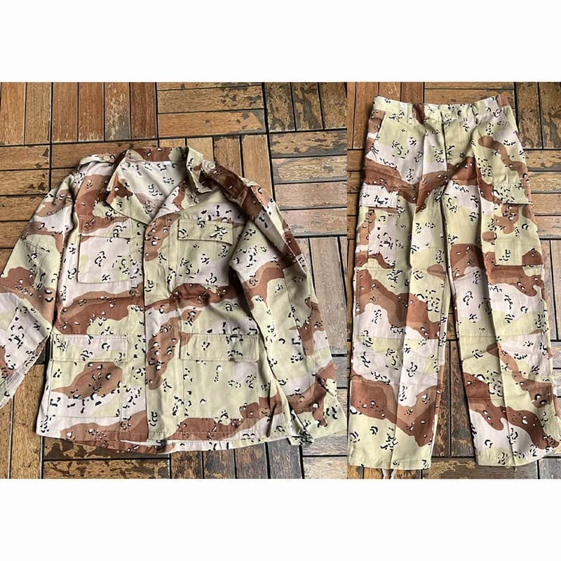 Uniforme de combat désertique six couleurs, style DBDU, veste tactique + pantalon long pour sports d