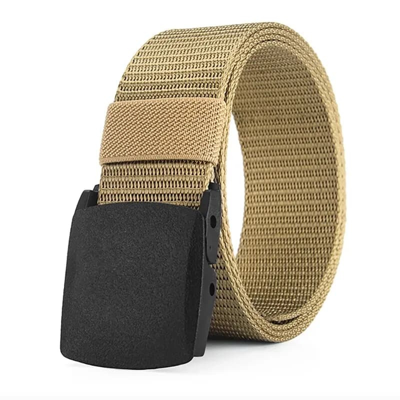 Ceinture en toile décontractée pour hommes, ceinture tactique en nylon sans métal, polyvalente pour 