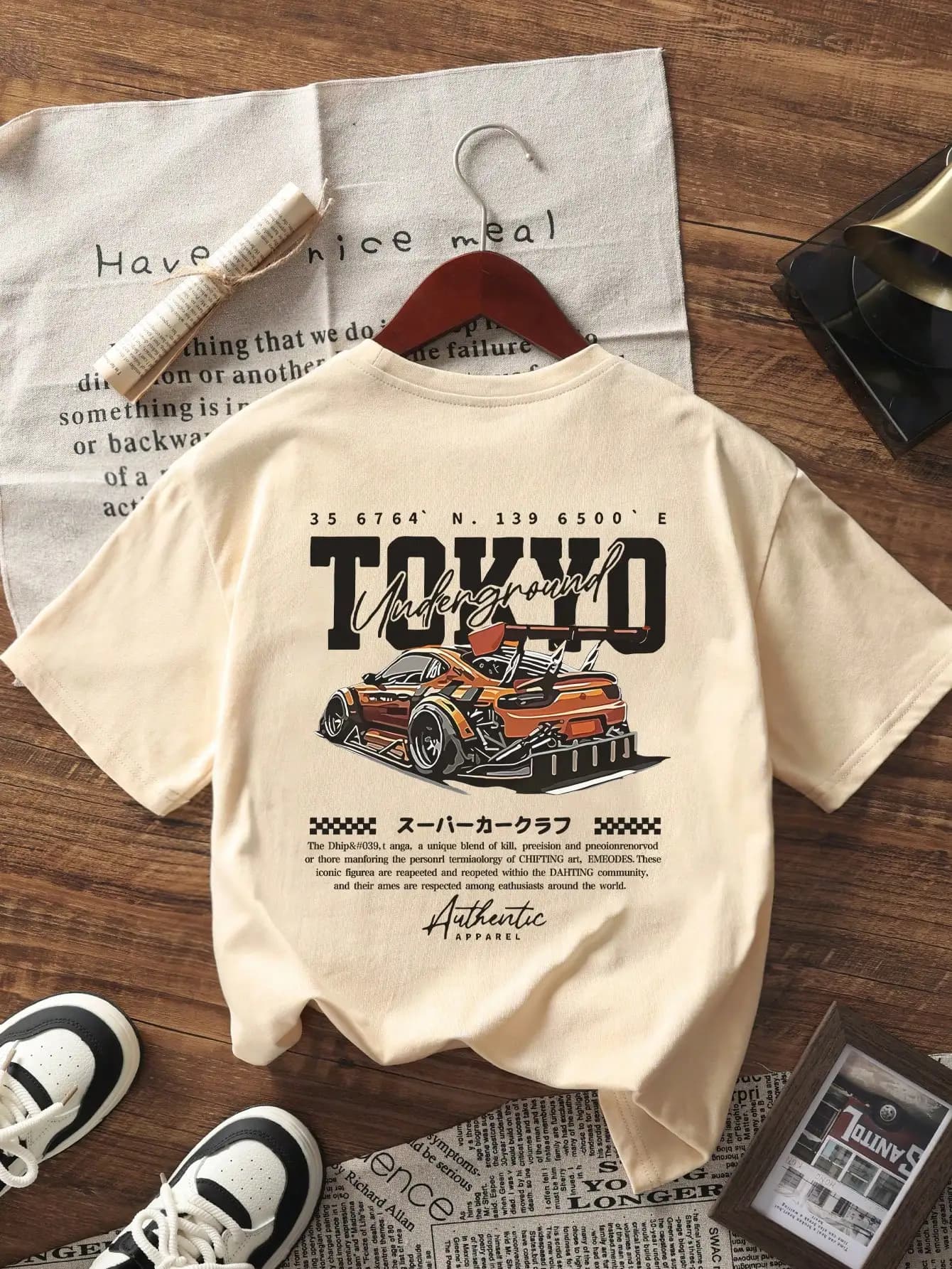 T-shirt graphique Tokyo Street Racing Car avec illustration JDM Drift, 100% coton, t-shirt pour homm
