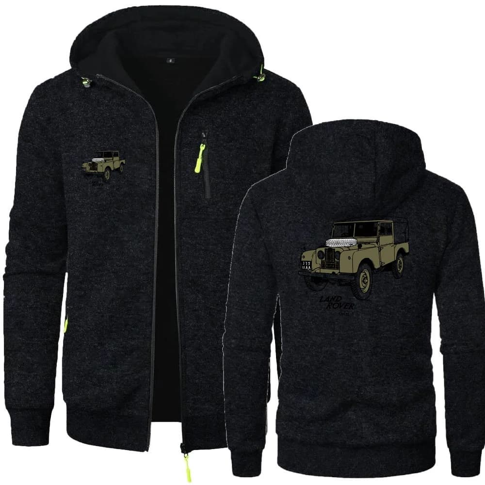 Sweats à capuche Land Cars Rover pour hommes, pulls à capuche zippés, cardigan de loisirs PVD, voitu