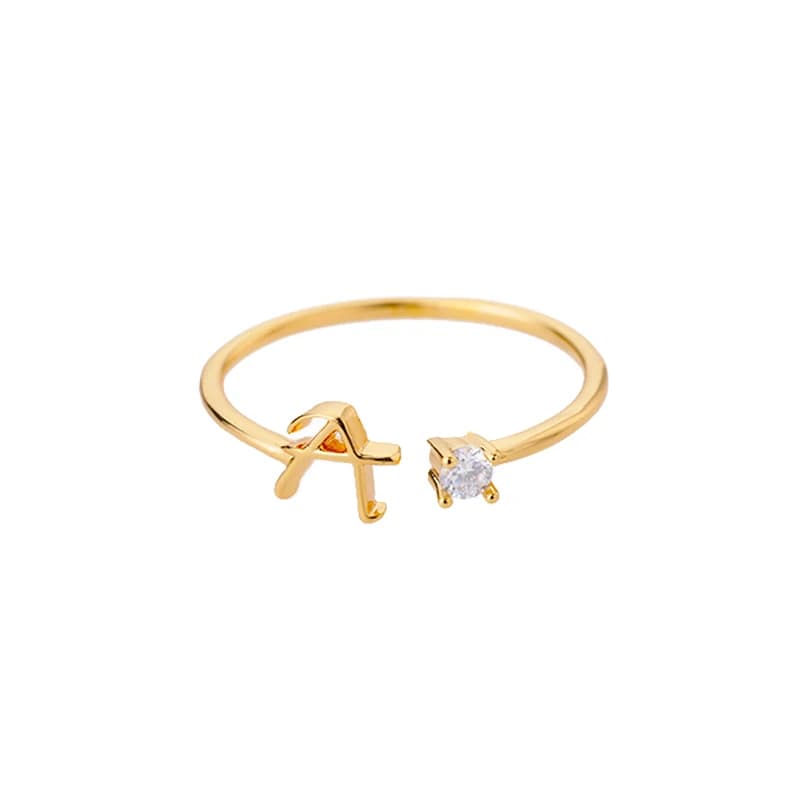 Petites bagues avec lettres initiales pour femmes, en acier inoxydable, lettres A-Z réglables, bijou