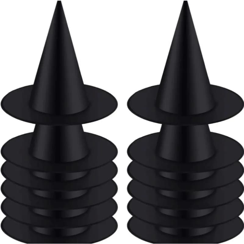 Chapeau de Sorcière Noir et Blanc pour Halloween, Accessoires de Cosplay, ixà Domicile, Jouets pour
