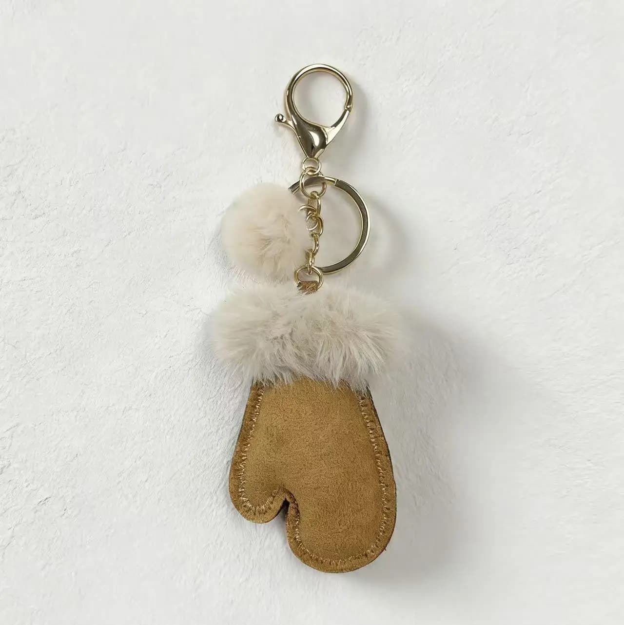 Nouvelle mode : Mini porte-clés en fausse fourrure PU, breloque de sac en cuir, pendentif en fausse