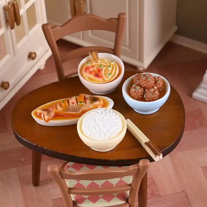 Ornements de conception de plats chinois de cuisine de maison de poupée bricolage, modèle Miniature