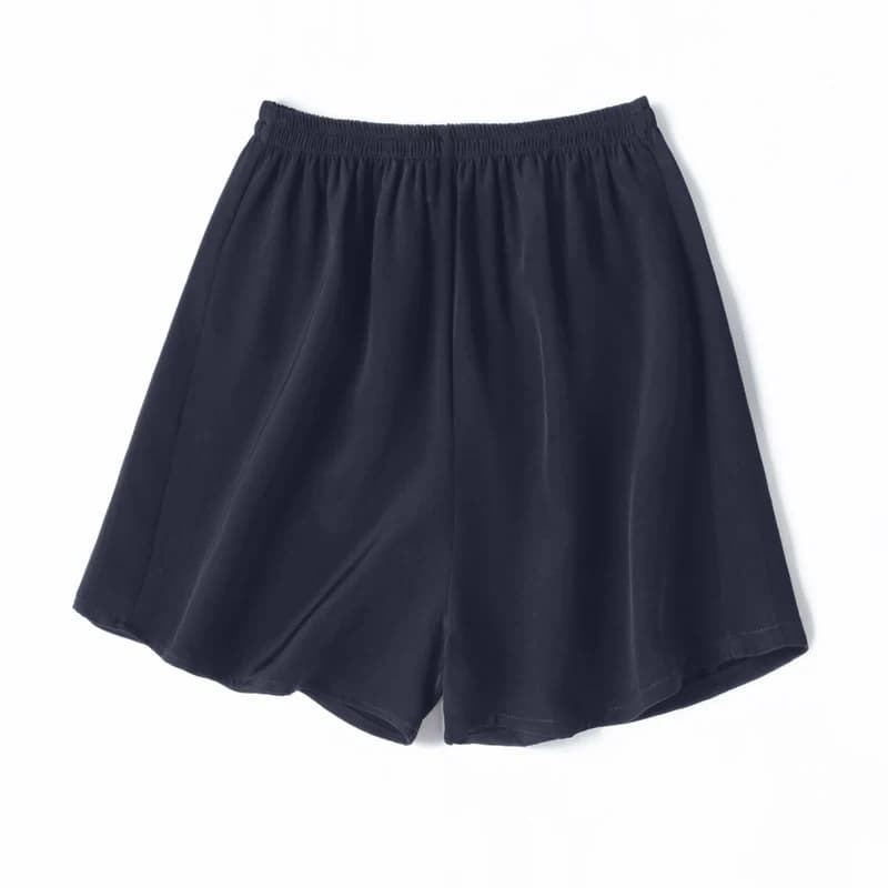 Shorts décontractés d'été pour femmes en 95% soie de mûrier naturelle, crêpe épais, couleur unie, ta