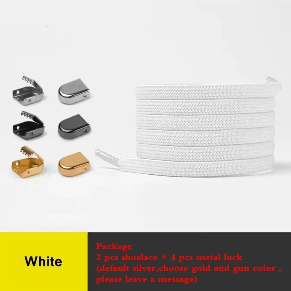 1 paire de lacets élastiques sans nœud pour baskets de loisirs en extérieur, lacets plats rapides et