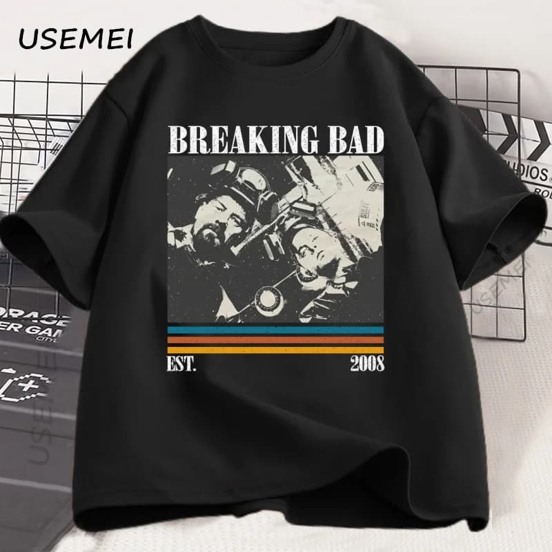 Breaking Bad T-Shirt décontracté à manches courtes Vintage T-Shirt mode T-Shirt coton ample surdimen