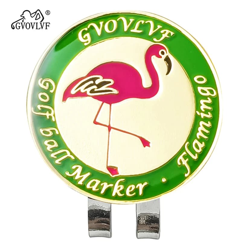 Marqueurs de balle de Golf, 1 pièce, motif flamant rose, Clip pour chapeau de Golf, marqueur magnéti