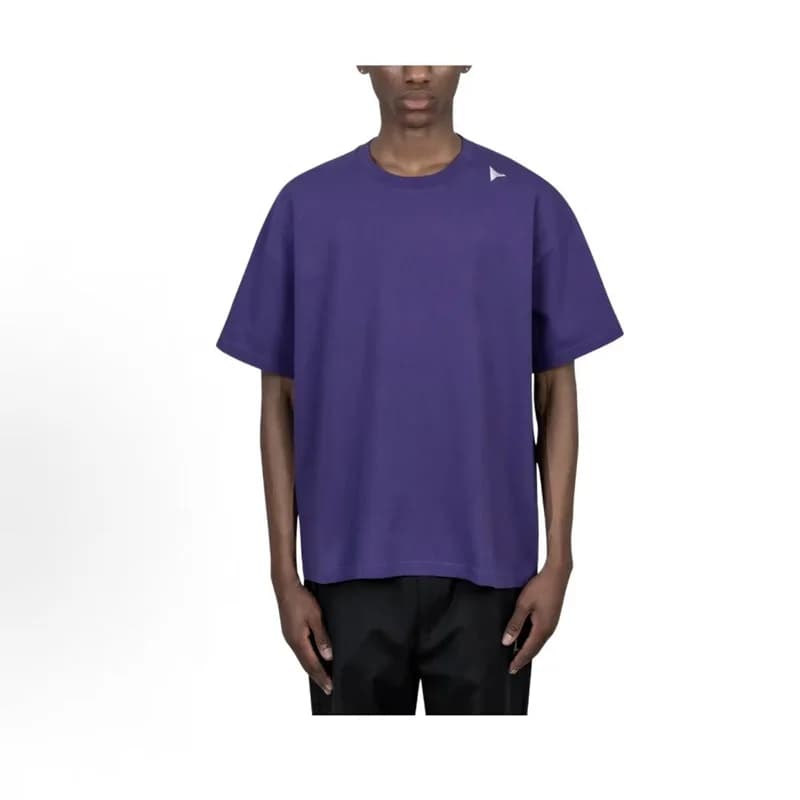 T-shirt unisexe violet et noir à imprimé triangle irrégulier, haute qualité, style urbain, pour le b
