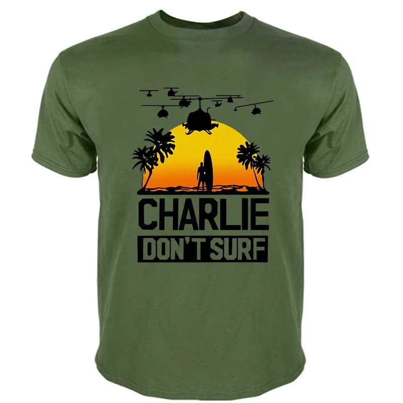 Charlie Dont Surf t-shirt homme Apocalypse Now Film hommes t-shirt mode coton t-shirt