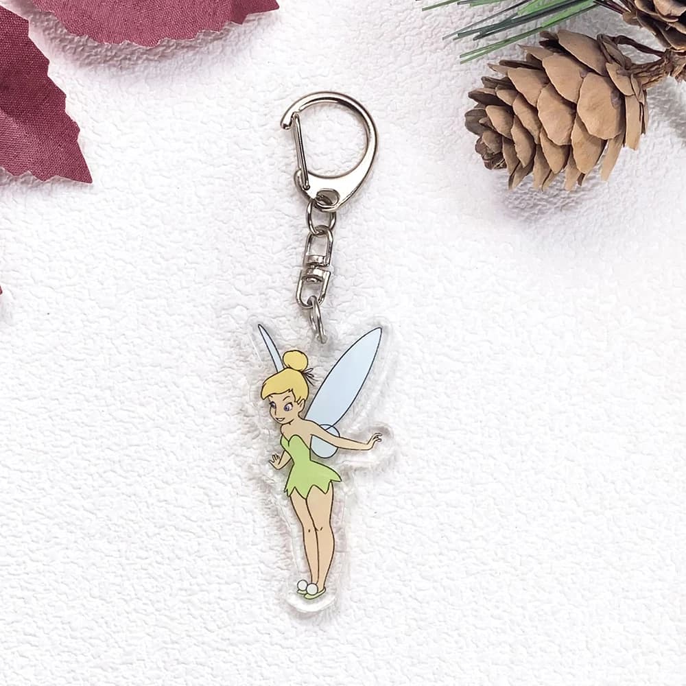 Porte-clés Disney Tinker Bell, accessoires en acrylique, breloques mignonnes, pendentif pour sac, po