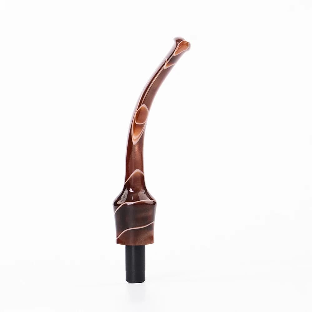 1 embout de pipe en acrylique coloré, poignée courbée en forme de selle, tenon Ø ext. 7,1 mm, embout