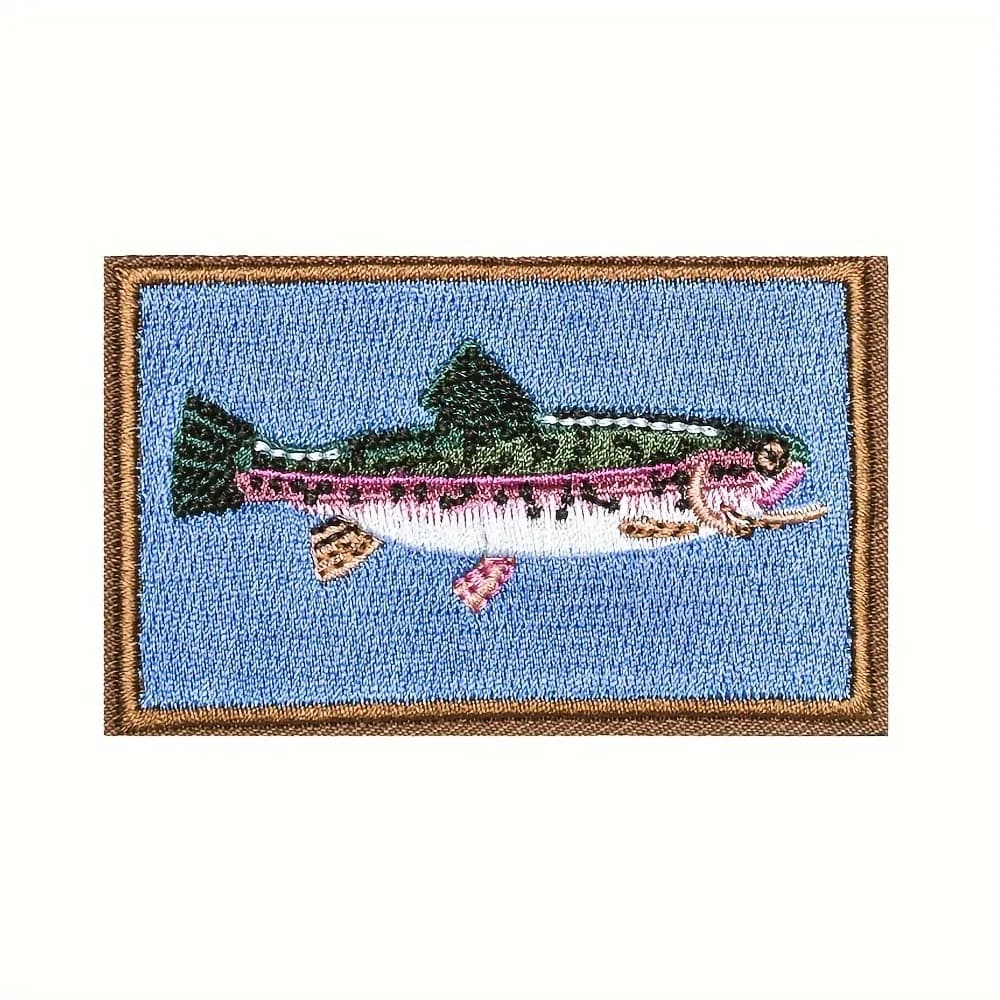 ecusson velcro Patch de pêche à la truite de rivière, insigne de moral DulVelcros, crochet et boucle